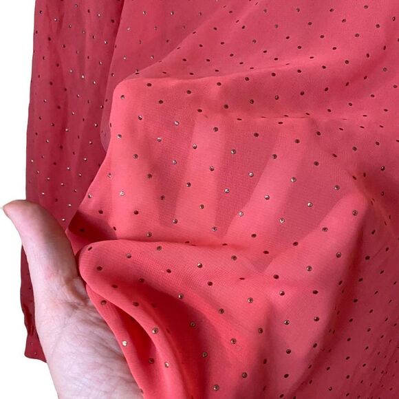 A.N.A Sheer Coral Embellished Blouse Size 1X - Picture 6 of 10